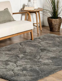 Ripple Dark Grey Ripple Collection Plush Shag Rug - Image 1
