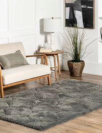 Ripple Dark Grey Ripple Collection Plush Shag Rug - Image 4