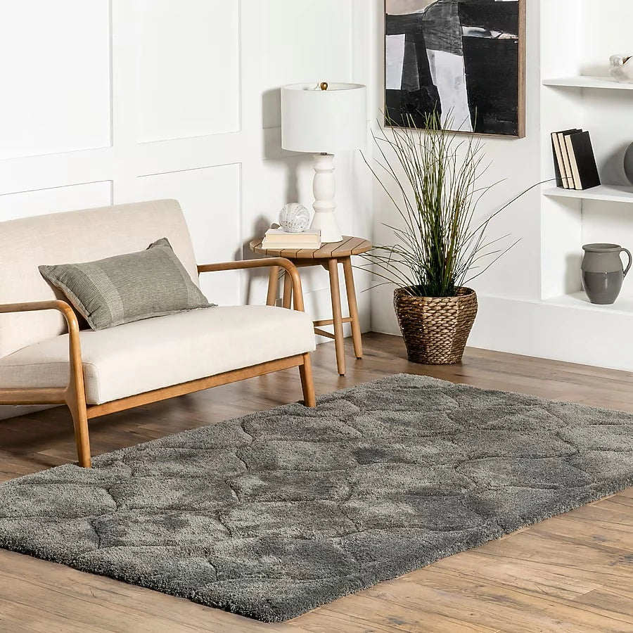Ripple Dark Grey Ripple Collection Plush Shag Rug - Image 4