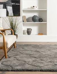 Ripple Dark Grey Ripple Collection Plush Shag Rug - Image 6
