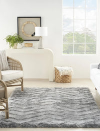 Ripple Heather Grey Ripple Plush Shag Rug - Image 1