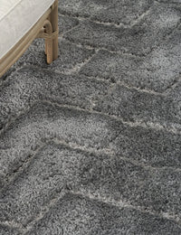 Ripple Heather Grey Ripple Plush Shag Rug - Image 3