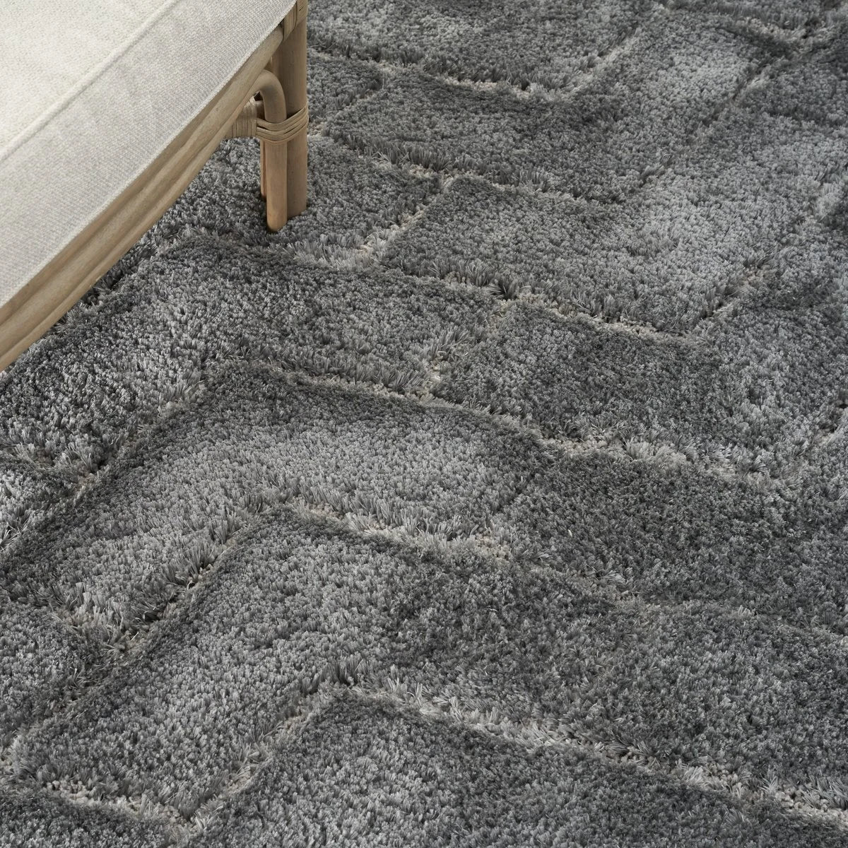 Ripple Heather Grey Ripple Plush Shag Rug - Image 3