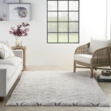 Ripple Ivory, Grey Ripple Collection Plush Shag Rug - Image 1