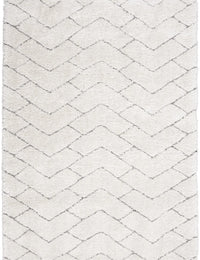 Ripple Ivory, Grey Ripple Collection Plush Shag Rug - Image 2