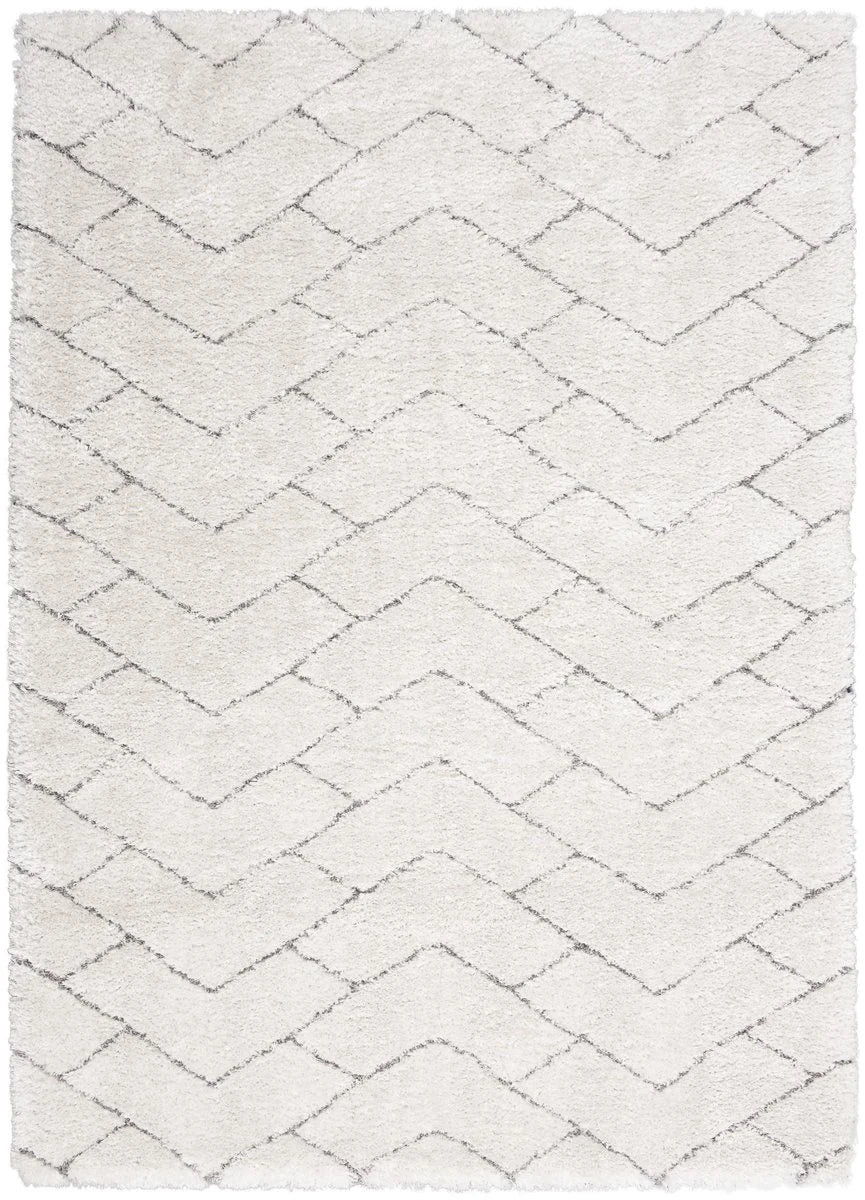 Ripple Ivory, Grey Ripple Collection Plush Shag Rug - Image 2