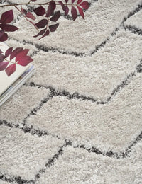 Ripple Ivory, Grey Ripple Collection Plush Shag Rug - Image 3