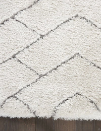 Ripple Ivory, Grey Ripple Collection Plush Shag Rug - Image 4