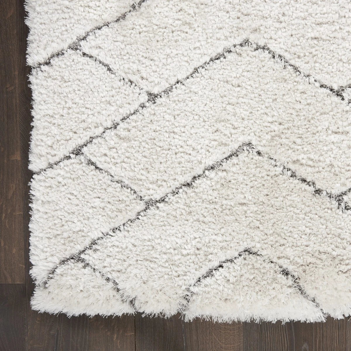 Ripple Ivory, Grey Ripple Collection Plush Shag Rug - Image 4