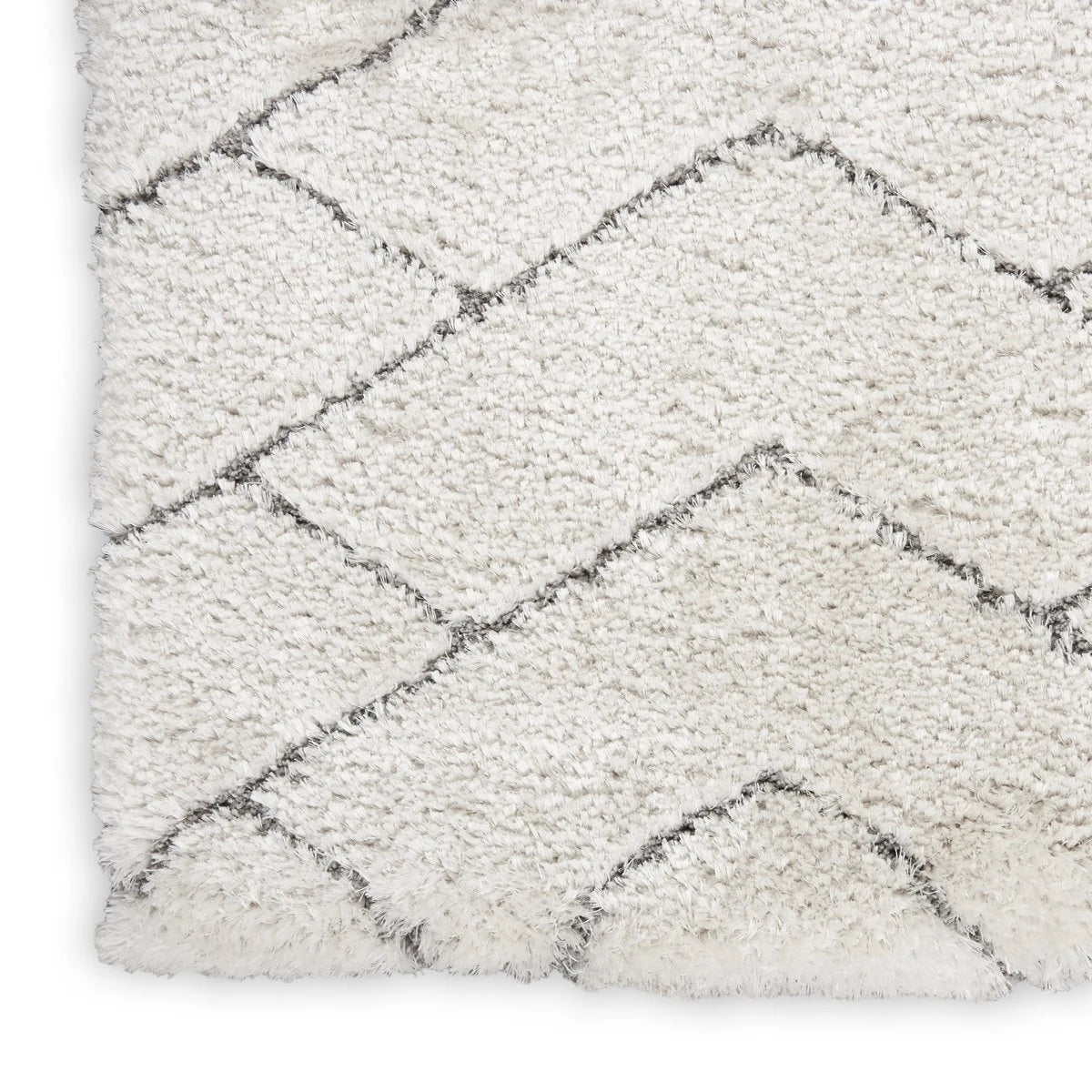 Ripple Ivory, Grey Ripple Collection Plush Shag Rug - Image 6