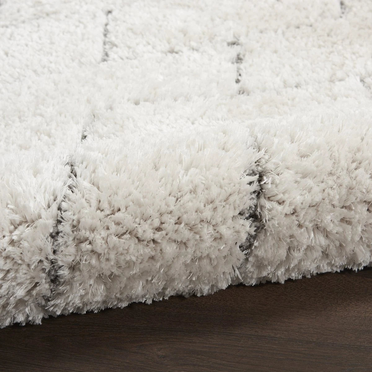 Ripple Ivory, Grey Ripple Collection Plush Shag Rug - Image 7