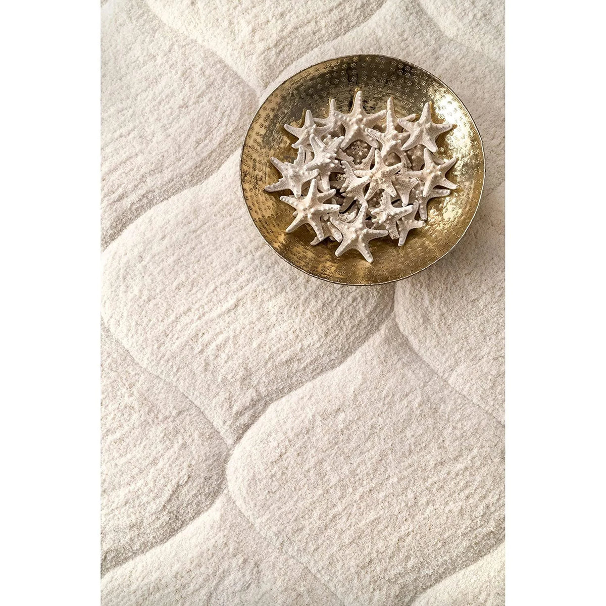 Ripple IVORY Ripple Collection Plush Shag Rug - Image 2
