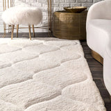 Ripple IVORY Ripple Collection Plush Shag Rug - Image 4