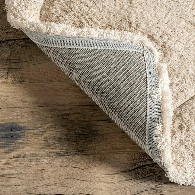 Ripple Light Beige Ripple Collection Plush Shag Rug - Image 2