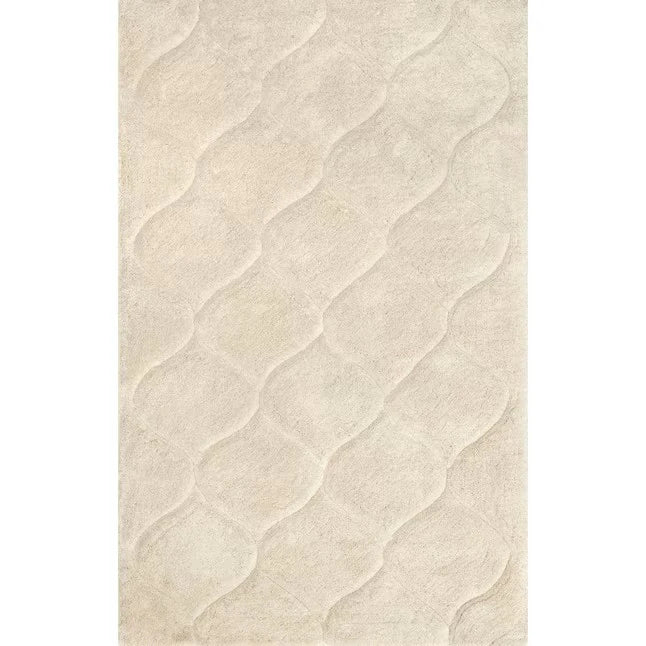Ripple Light Beige Ripple Collection Plush Shag Rug - Image 4