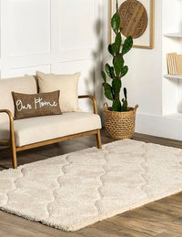 Ripple Light Beige Ripple Collection Plush Shag Rug - Image 5
