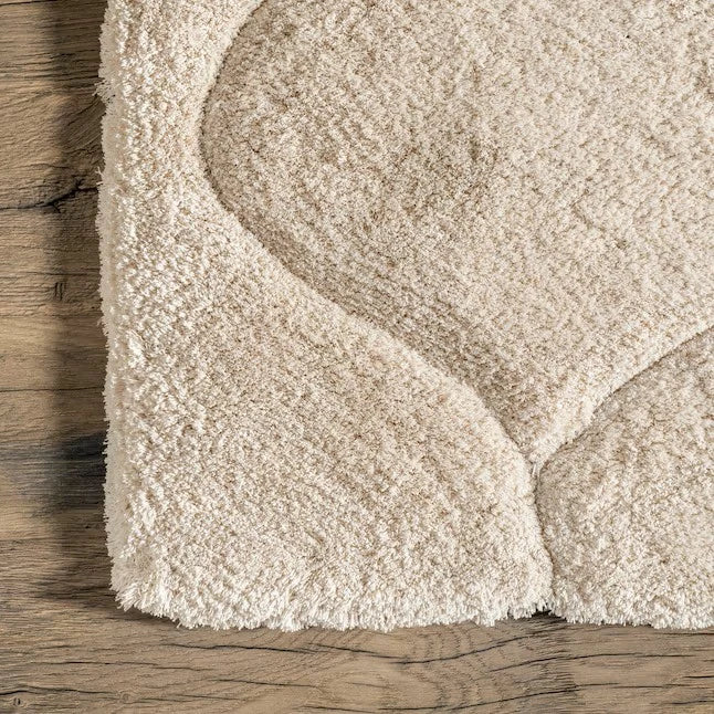 Ripple Light Beige Ripple Collection Plush Shag Rug - Image 6