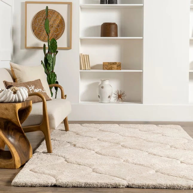 Ripple Light Beige Ripple Collection Plush Shag Rug - Image 7