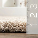 Ripple Light Beige Ripple Collection Plush Shag Rug - Image 8