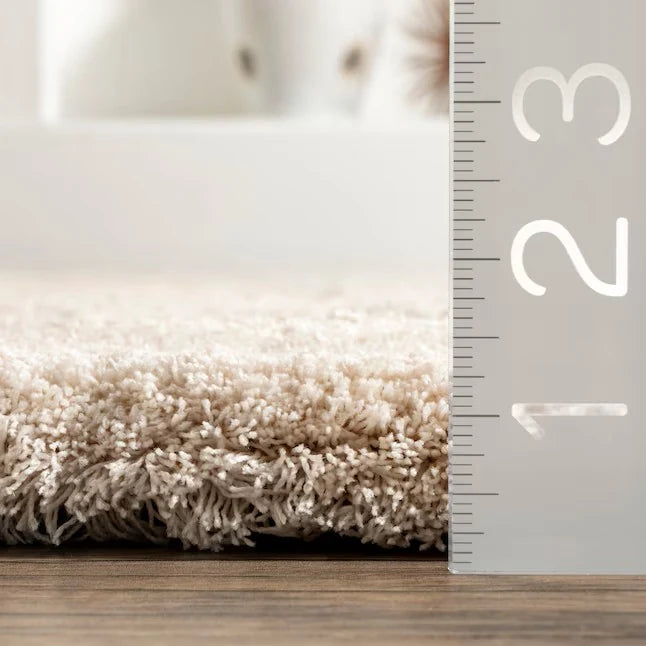 Ripple Light Beige Ripple Collection Plush Shag Rug - Image 8