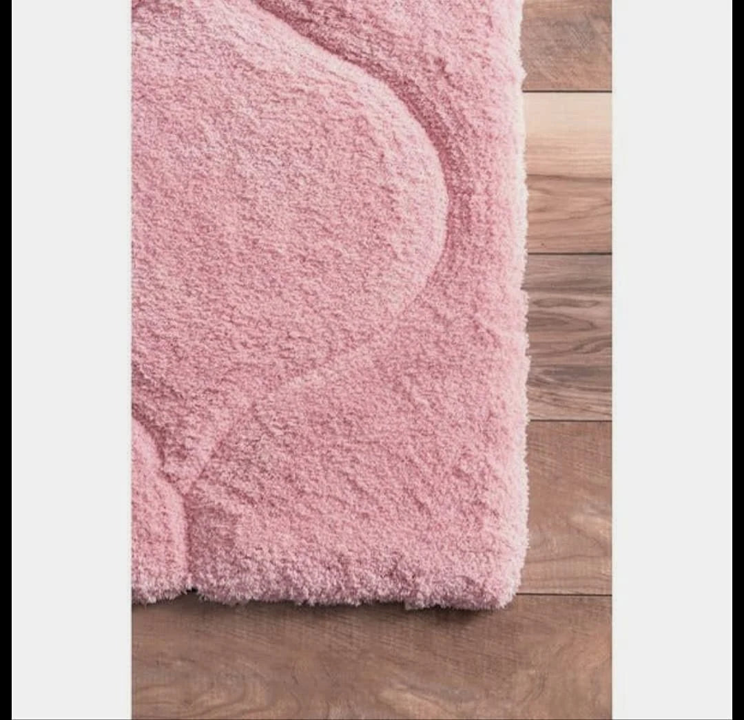 Ripple PINK Ripple Collection Plush Shag Rug - Image 3