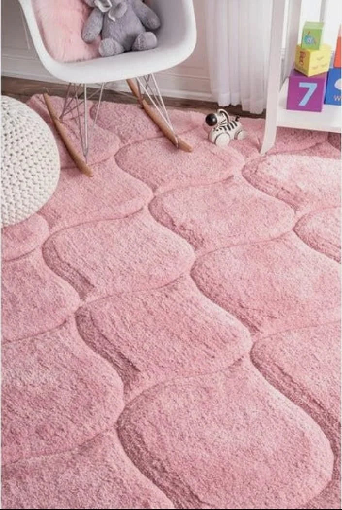 Ripple PINK Ripple Collection Plush Shag Rug - Image 6