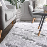 Ripple SILVER Ripple Collection Plush Shag Rug - Image 3