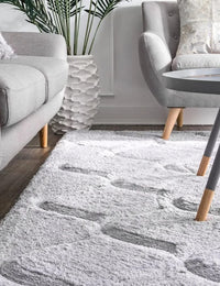 Ripple SILVER Ripple Collection Plush Shag Rug - Image 3