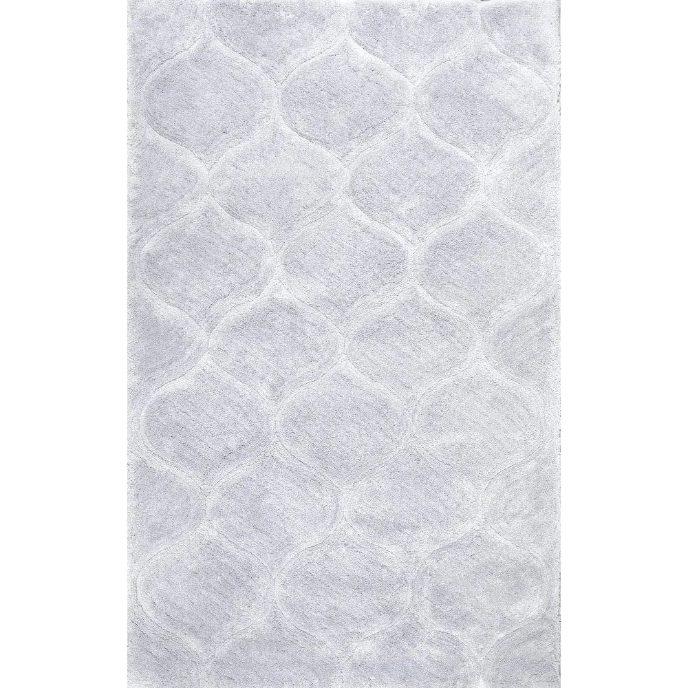 Ripple SILVER Ripple Collection Plush Shag Rug - Image 7