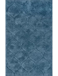 Ripple Teal Blue Ripple Collection Plush Shag Rug - Image 2