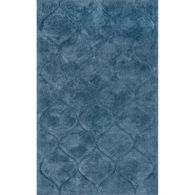 Ripple Teal Blue Ripple Collection Plush Shag Rug - Image 2