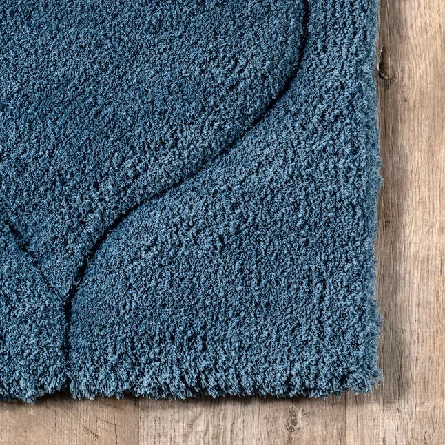 Ripple Teal Blue Ripple Collection Plush Shag Rug - Image 4