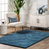 Ripple Teal Blue Ripple Collection Plush Shag Rug - Image 5