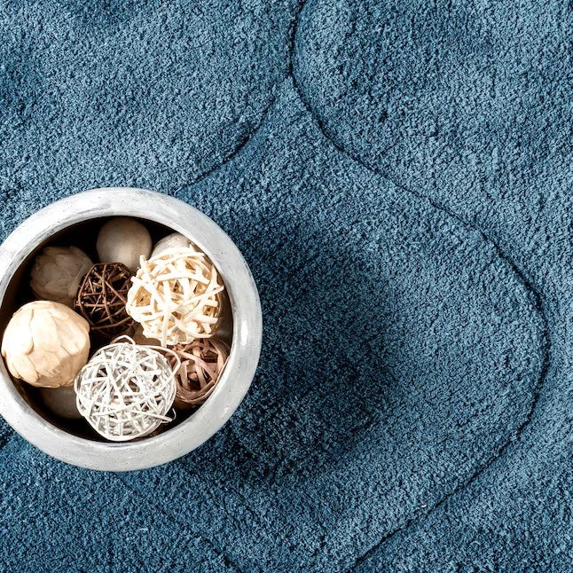 Ripple Teal Blue Ripple Collection Plush Shag Rug - Image 6