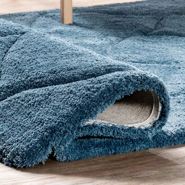 Ripple Teal Blue Ripple Collection Plush Shag Rug - Image 8