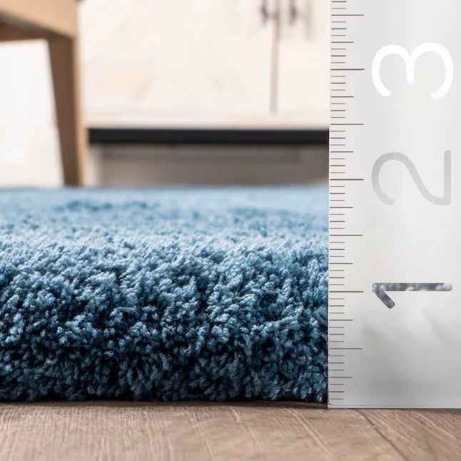 Ripple Teal Blue Ripple Collection Plush Shag Rug - Image 9