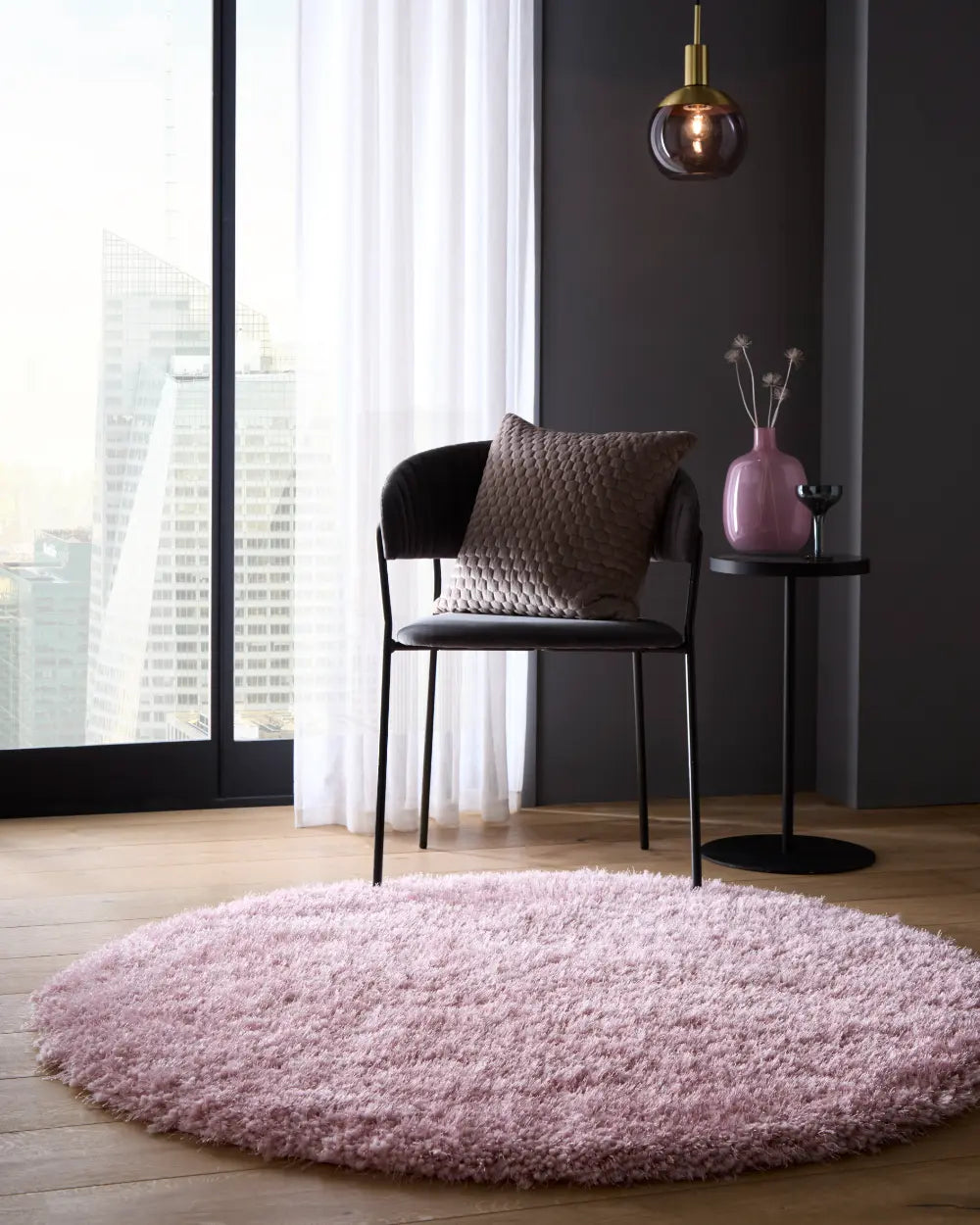 Rose Solid Plush Shag Rug - Image 3