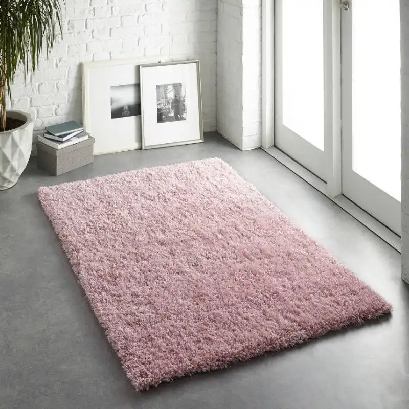 Rose Solid Plush Shag Rug - Image 4
