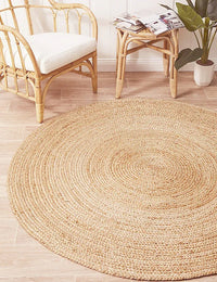 Round Natural Natural Jute Rug - Image 1