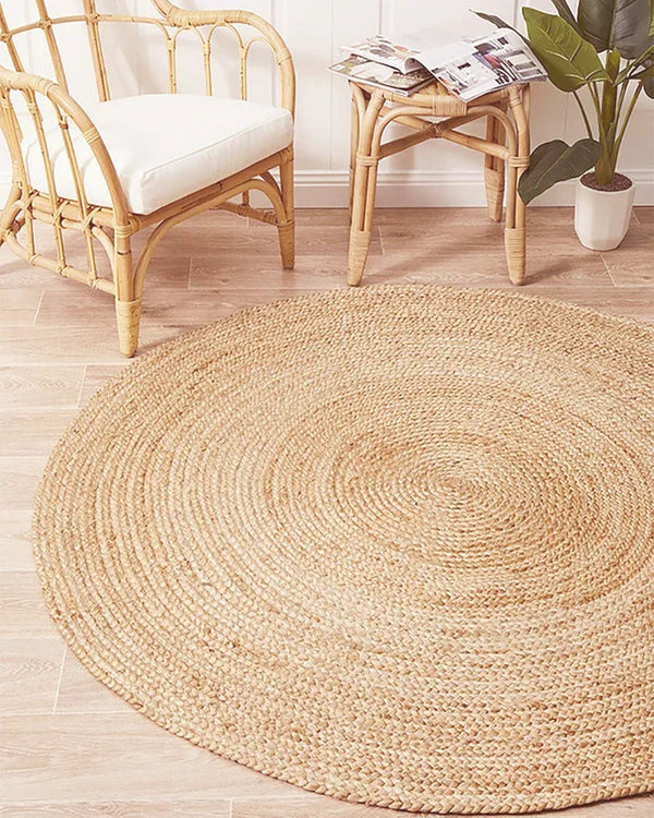 Round Natural Natural Jute Rug - Image 1