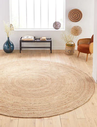 Round Natural Natural Jute Rug - Image 3