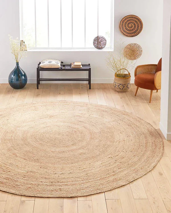 Round Natural Natural Jute Rug - Image 3