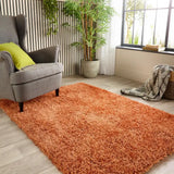 Rust Solid Plush Shag Rug - Image 2