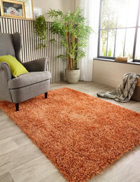 Rust Solid Plush Shag Rug - Image 2