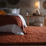 Rust Solid Plush Shag Rug - Image 3