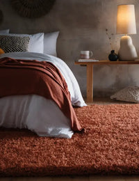 Rust Solid Plush Shag Rug - Image 3