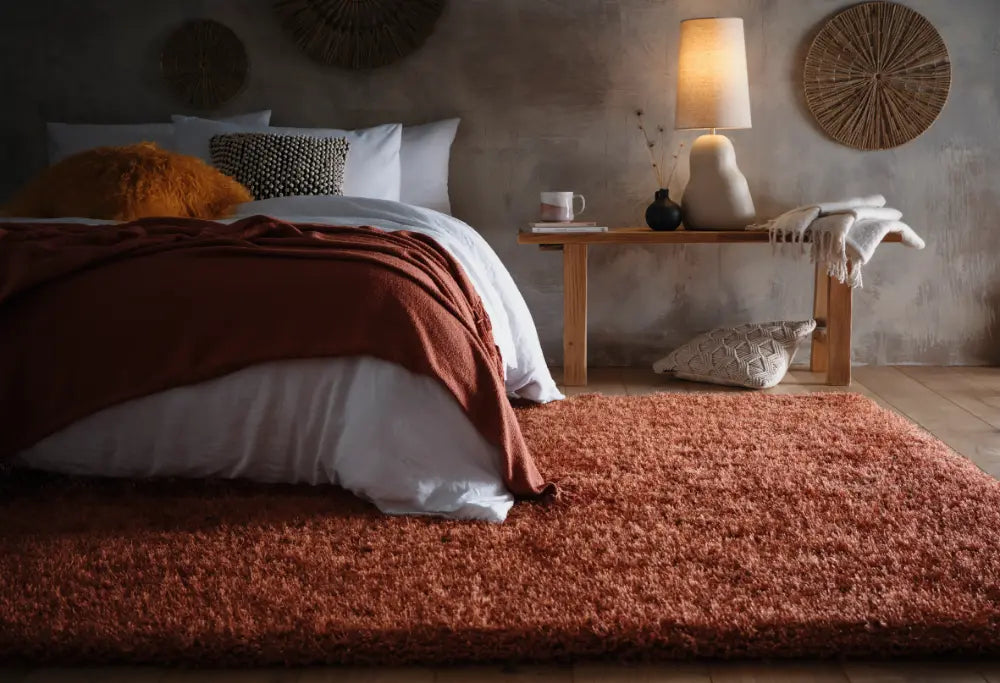 Rust Solid Plush Shag Rug - Image 3