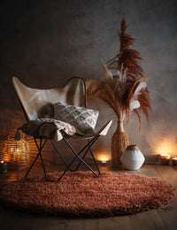 Rust Solid Plush Shag Rug - Image 4