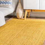 Rustic Yellow Natural Jute Rug - Image 1
