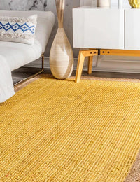 Rustic Yellow Natural Jute Rug - Image 1